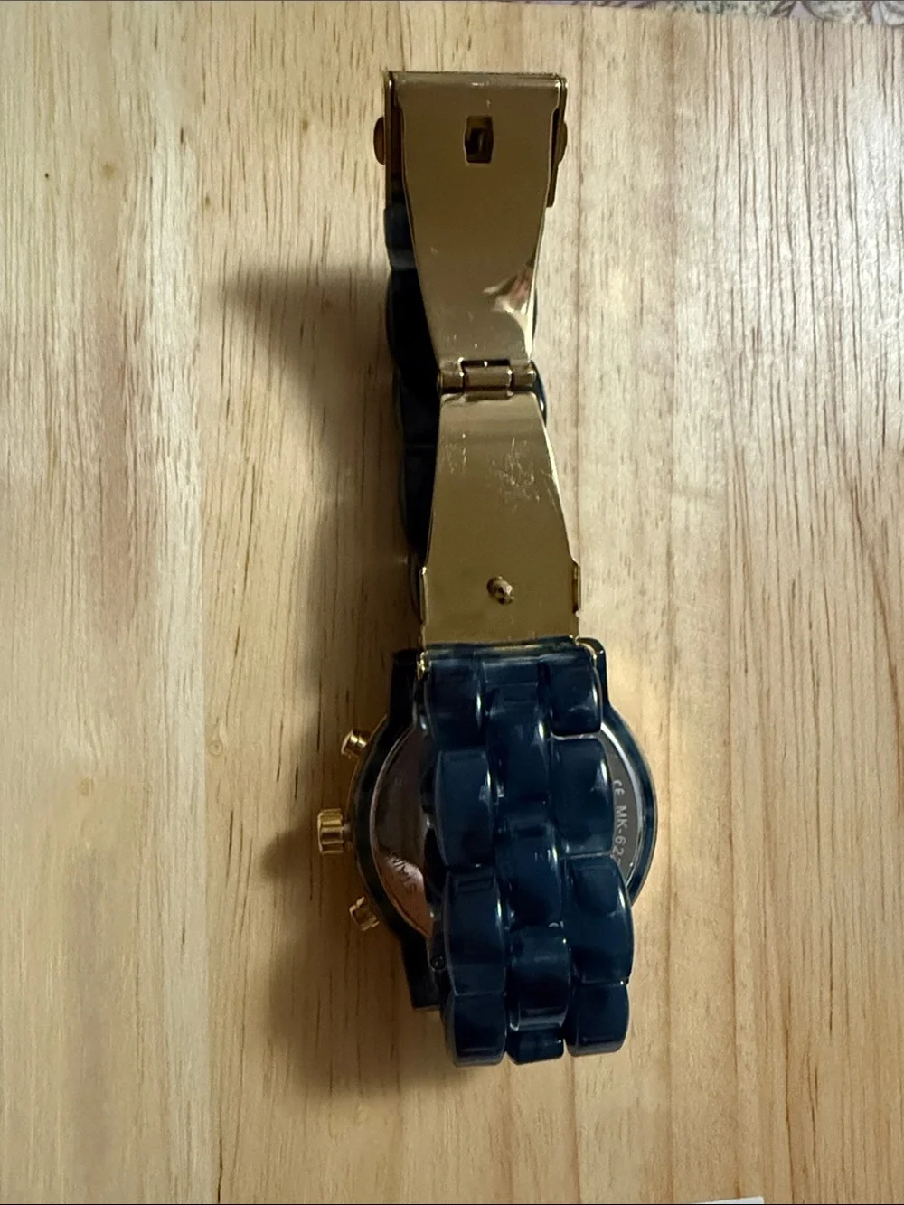 Michael Kors Dark Blue and Gold Chronograph Link Watch